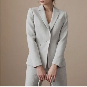 Reiss Light Gray Wool Textured Blazer
